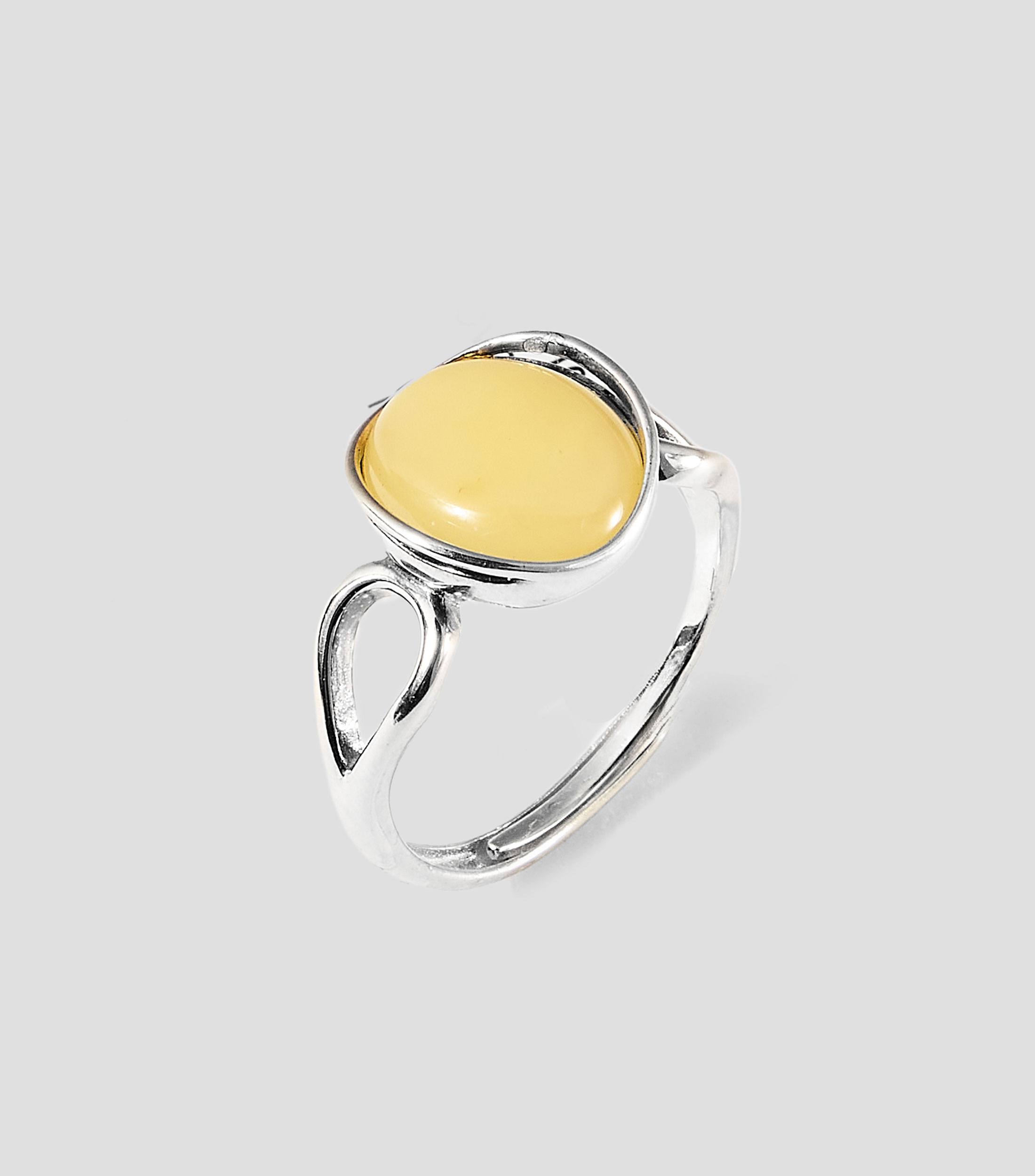 Anillo en Plata .925 con ámbar Mujer